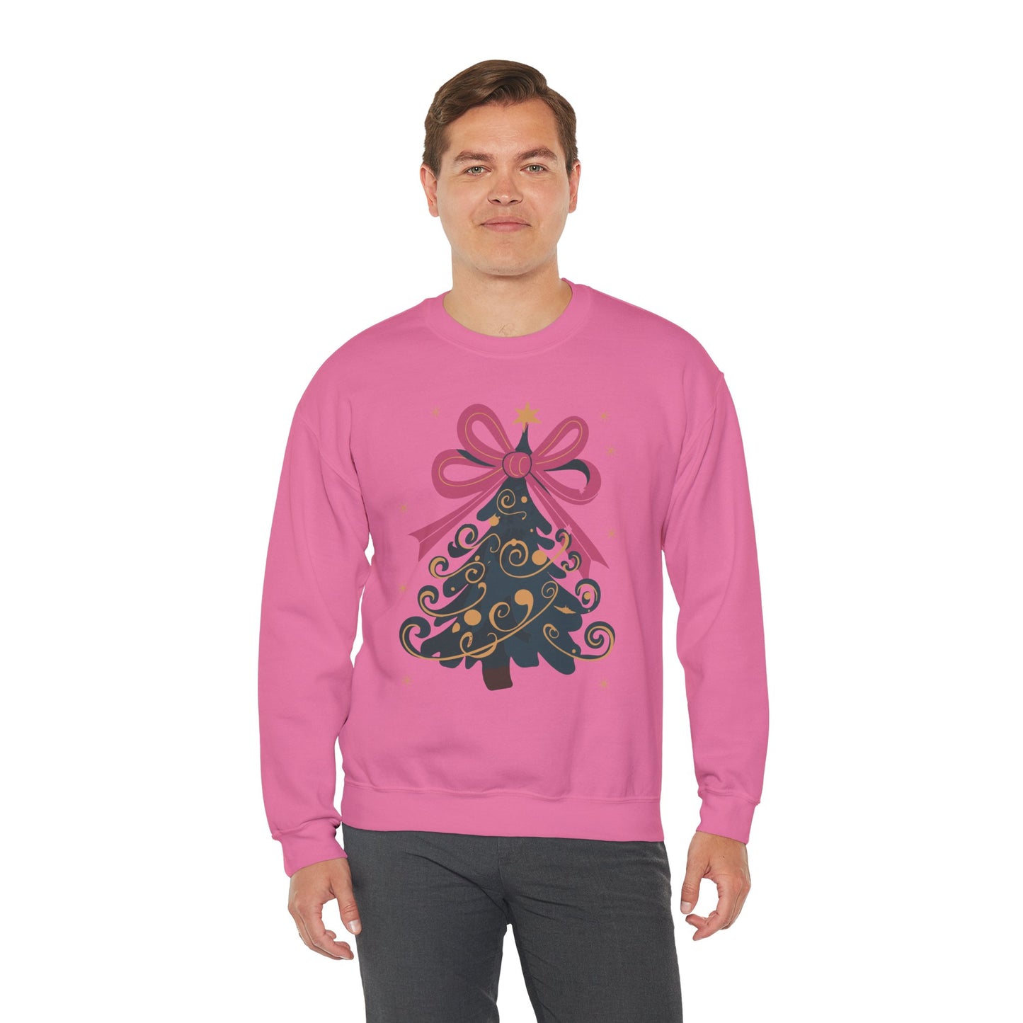 Pink Bow Christmas Tree Christmas Sweater Collection ✨🎅🎄 - Crewneck Sweatshirt