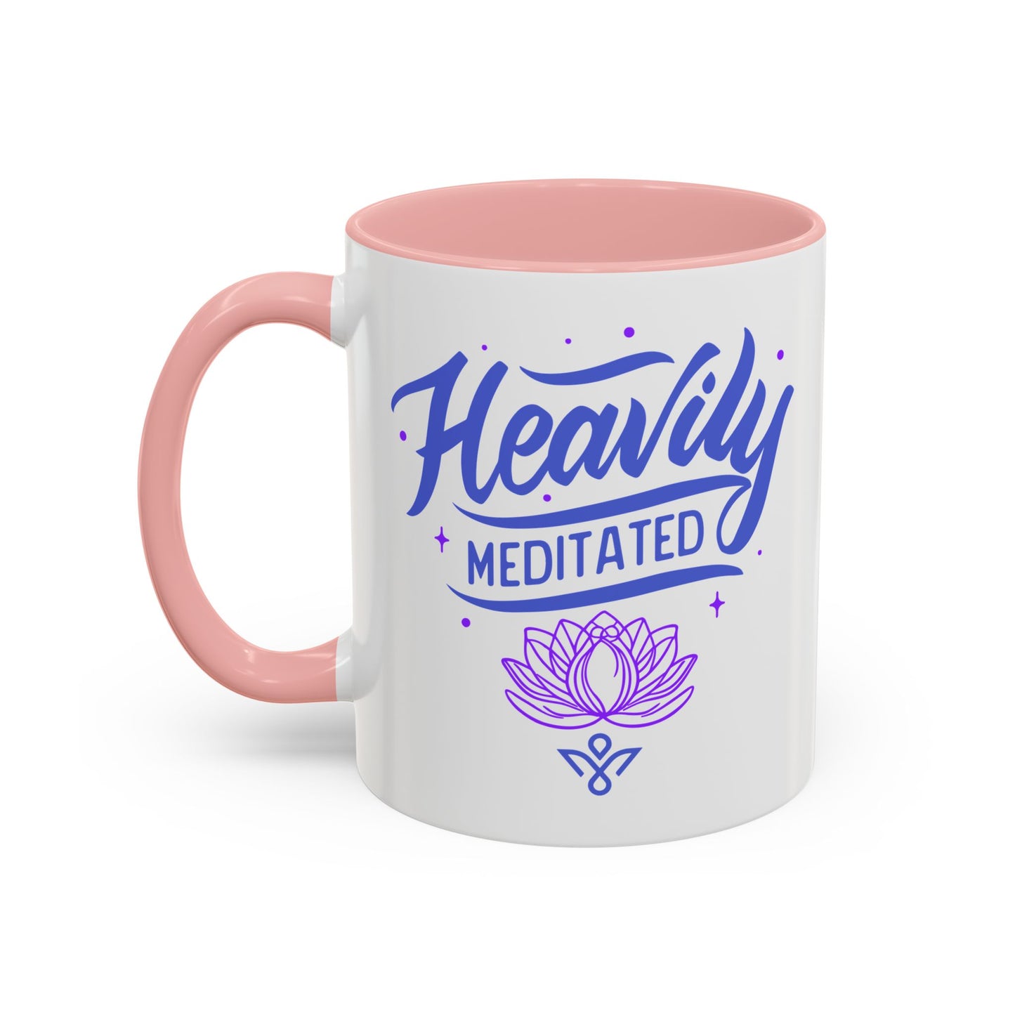 Heavily Meditated Lotus - Accent Coffee Mug (11, 15 oz) - Double sided design - 3 colors 🩷🩵🖤