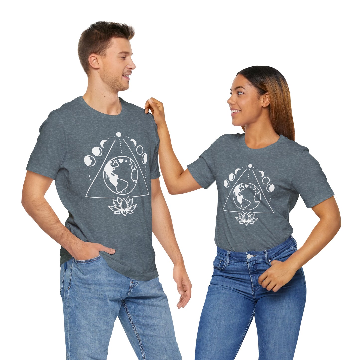 Triangle moon phases & Lotus - T-Shirt