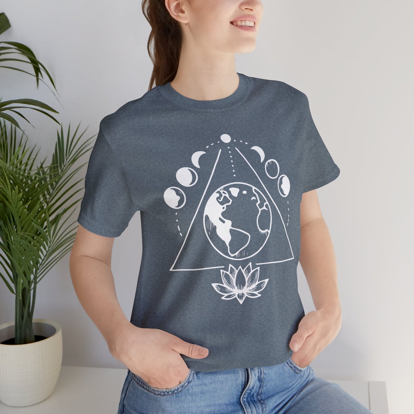 Triangle Moon Phases and Lotus T-Shirt