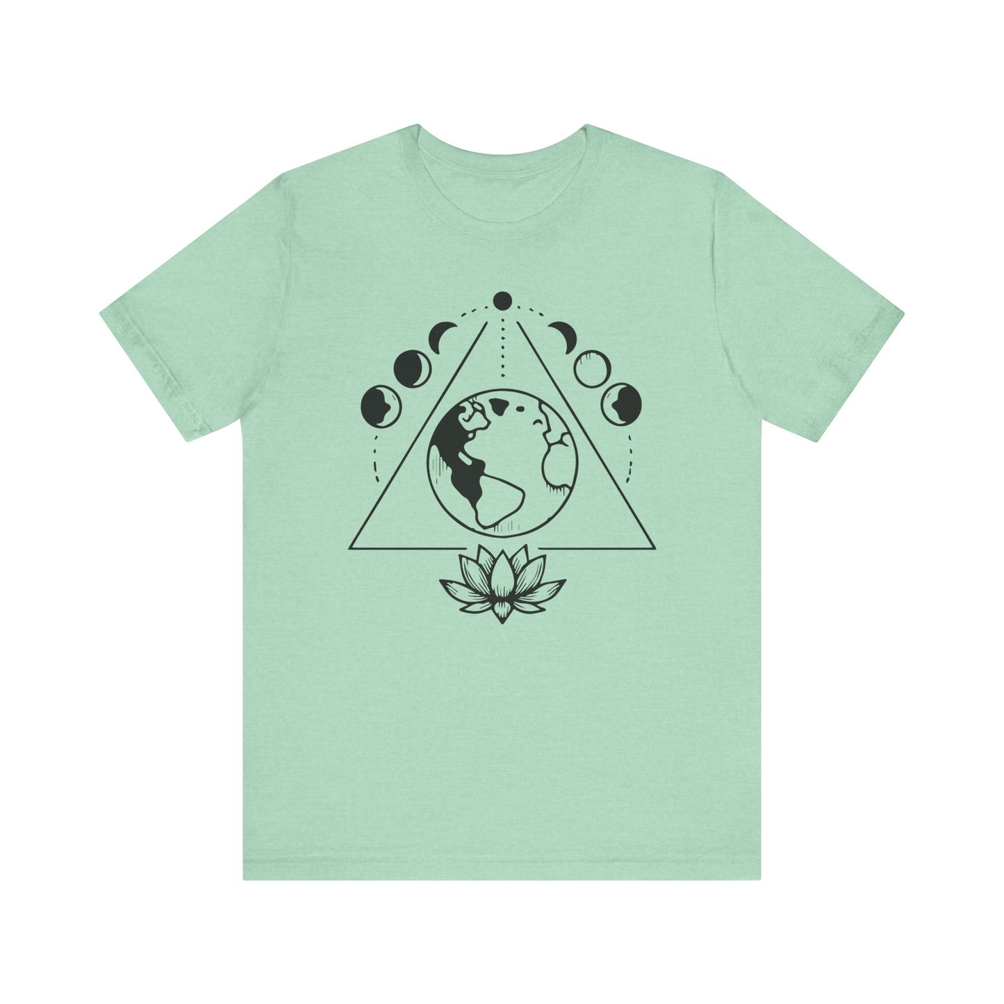 Triangle Moon Phases and Lotus T-Shirt