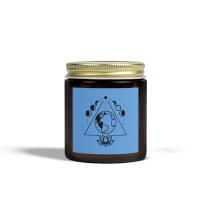 Triangle Moon Phase & Lotus - Scented Candle Coconut Apricot Wax