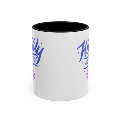 Heavily Meditated Lotus - Accent Coffee Mug (11, 15 oz) - Double sided design - 3 colors 🩷🩵🖤