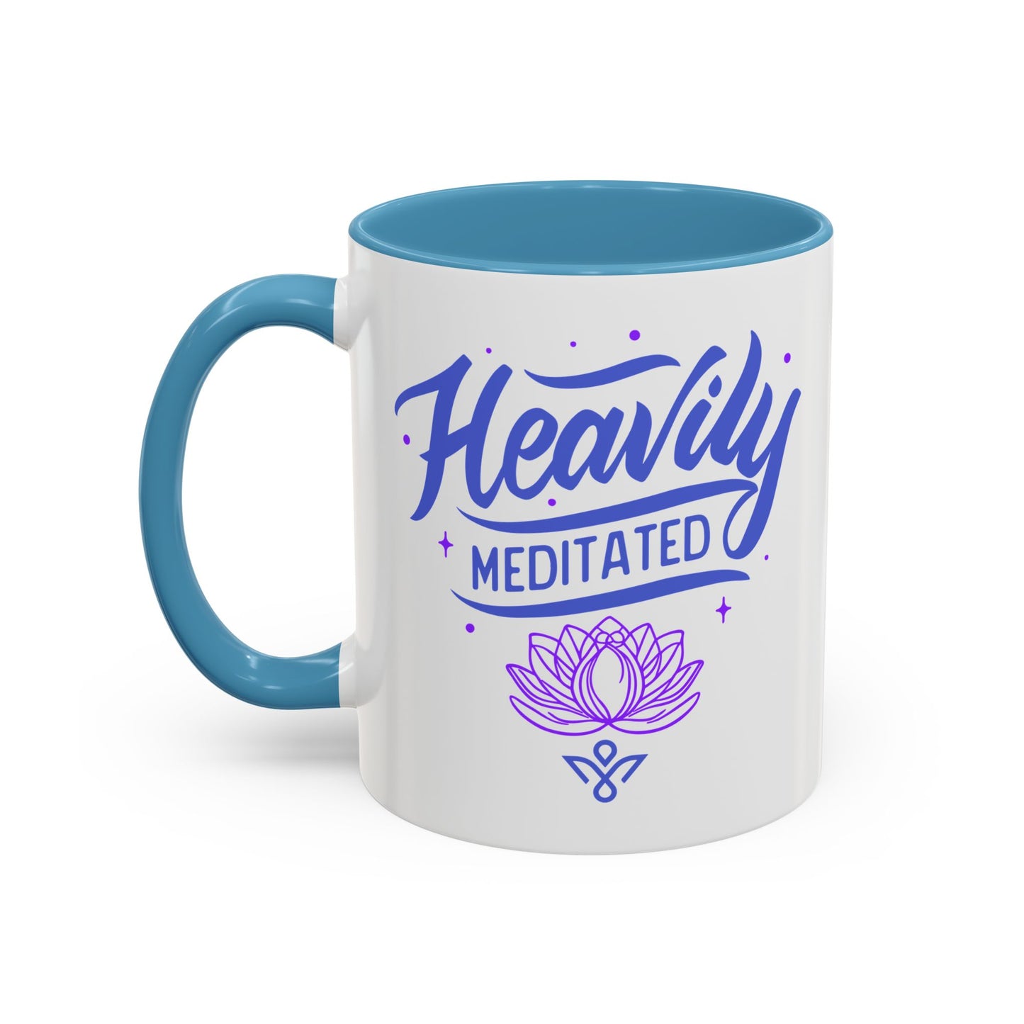 Heavily Meditated Lotus - Accent Coffee Mug (11, 15 oz) - Double sided design - 3 colors 🩷🩵🖤