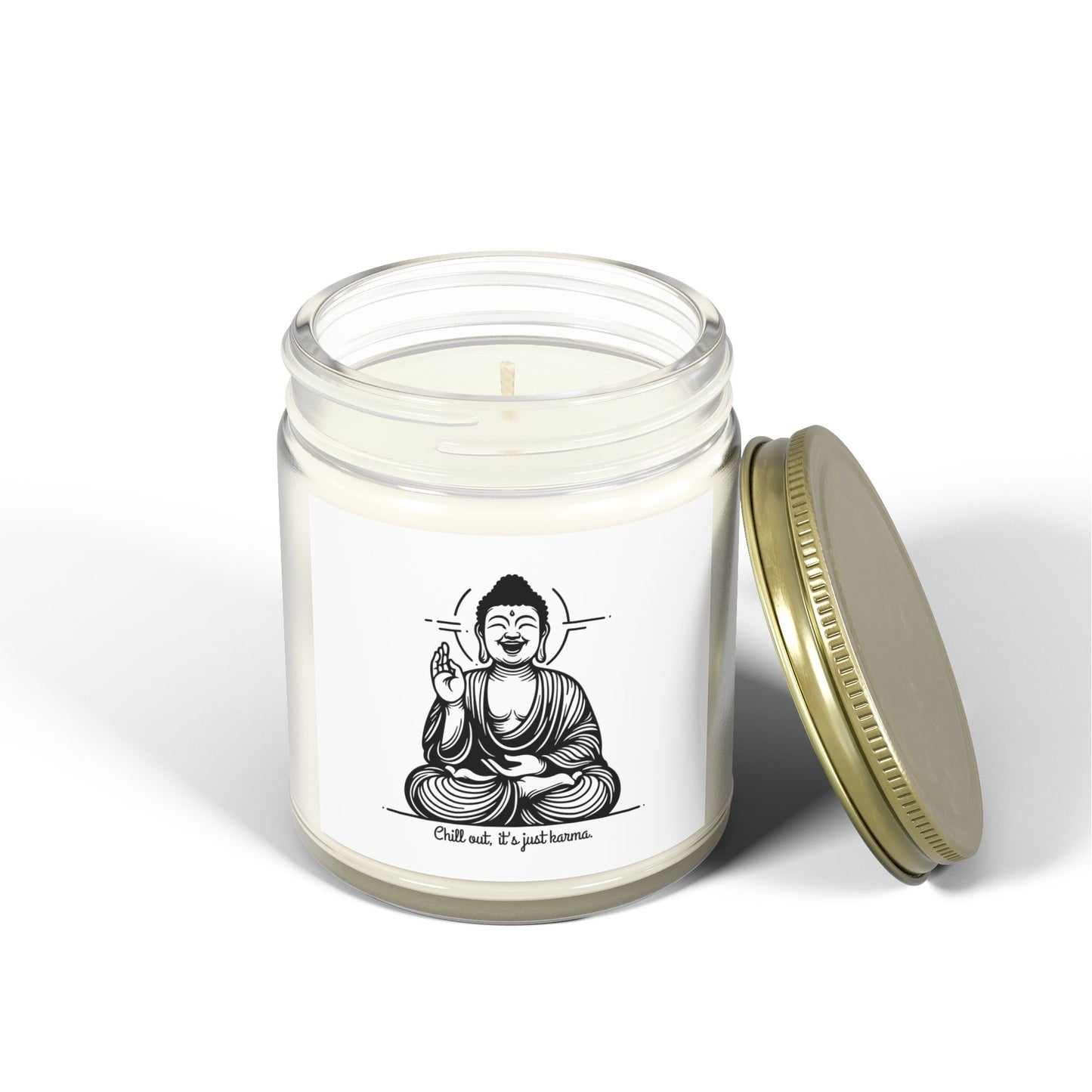 Chill out, it's just karma Buddha - Scented Candle Coconut Apricot Wax