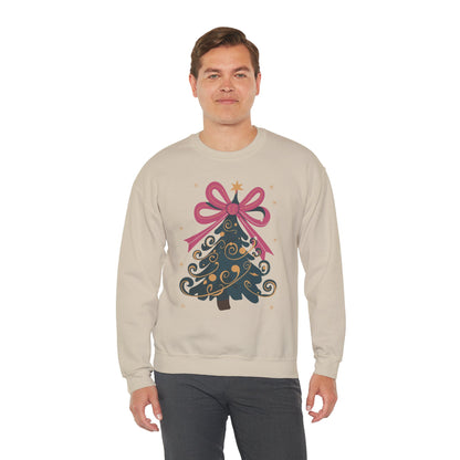 Pink Bow Christmas Tree Christmas Sweater Collection ✨🎅🎄 - Crewneck Sweatshirt