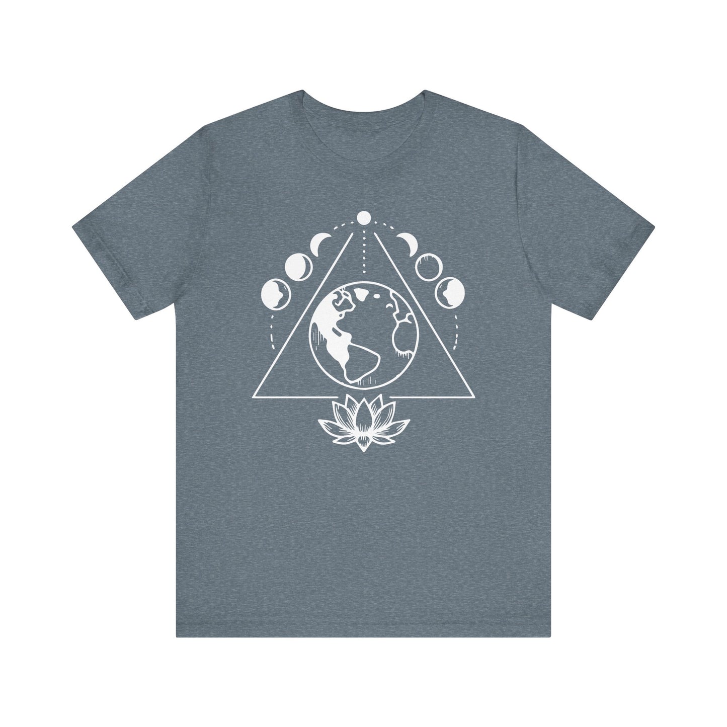 Triangle Moon Phases and Lotus T-Shirt