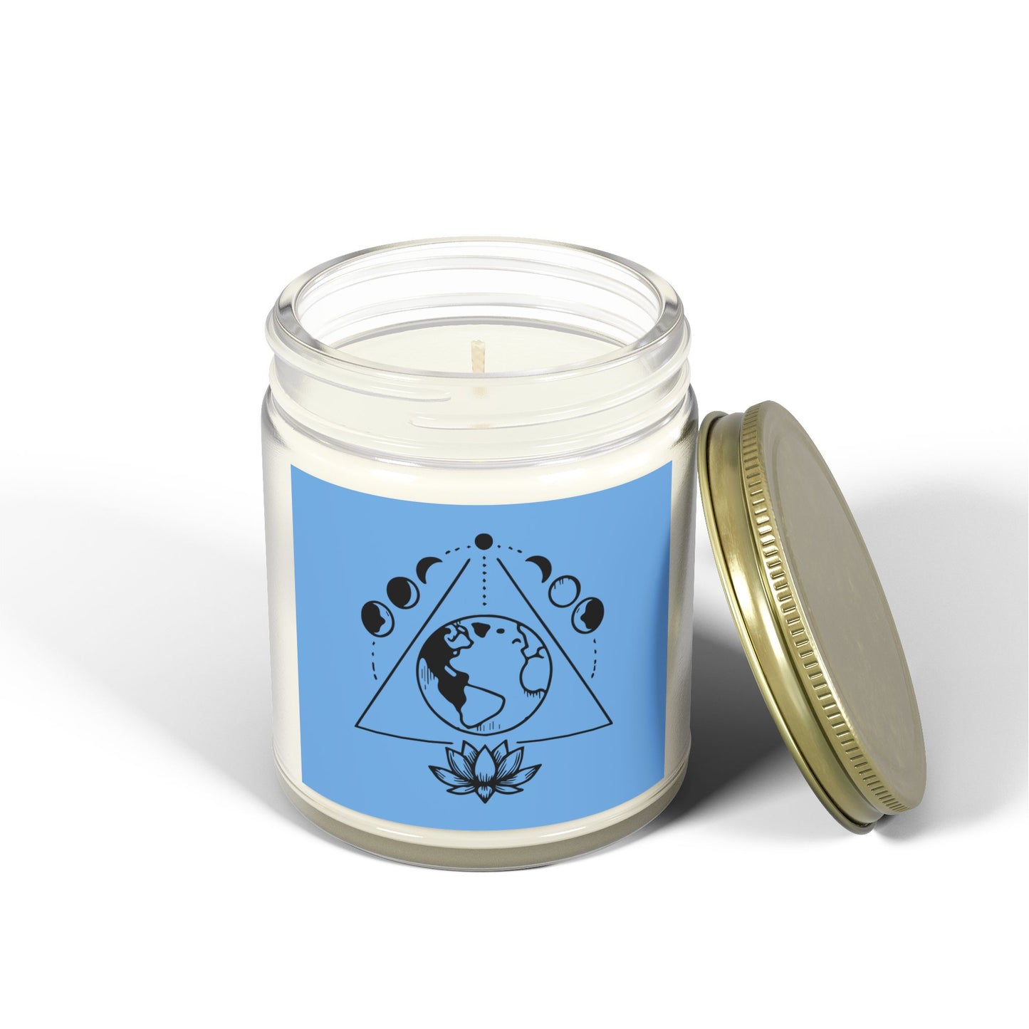 Triangle Moon Phase & Lotus - Scented Candle Coconut Apricot Wax