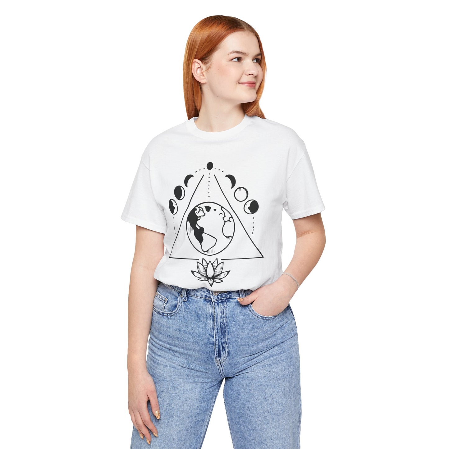 Triangle moon phases & Lotus - T-Shirt