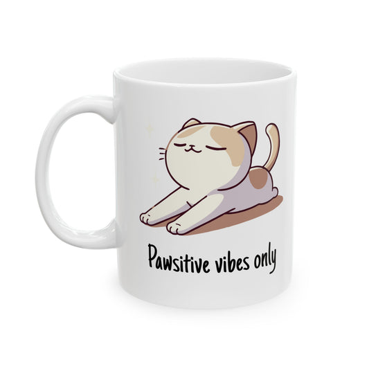 Pawsitive vibes only - Ceramic Mug (11, 15 oz) - Double sided design