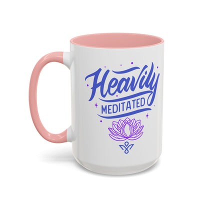 Heavily Meditated Lotus - Accent Coffee Mug (11, 15 oz) - Double sided design - 3 colors 🩷🩵🖤