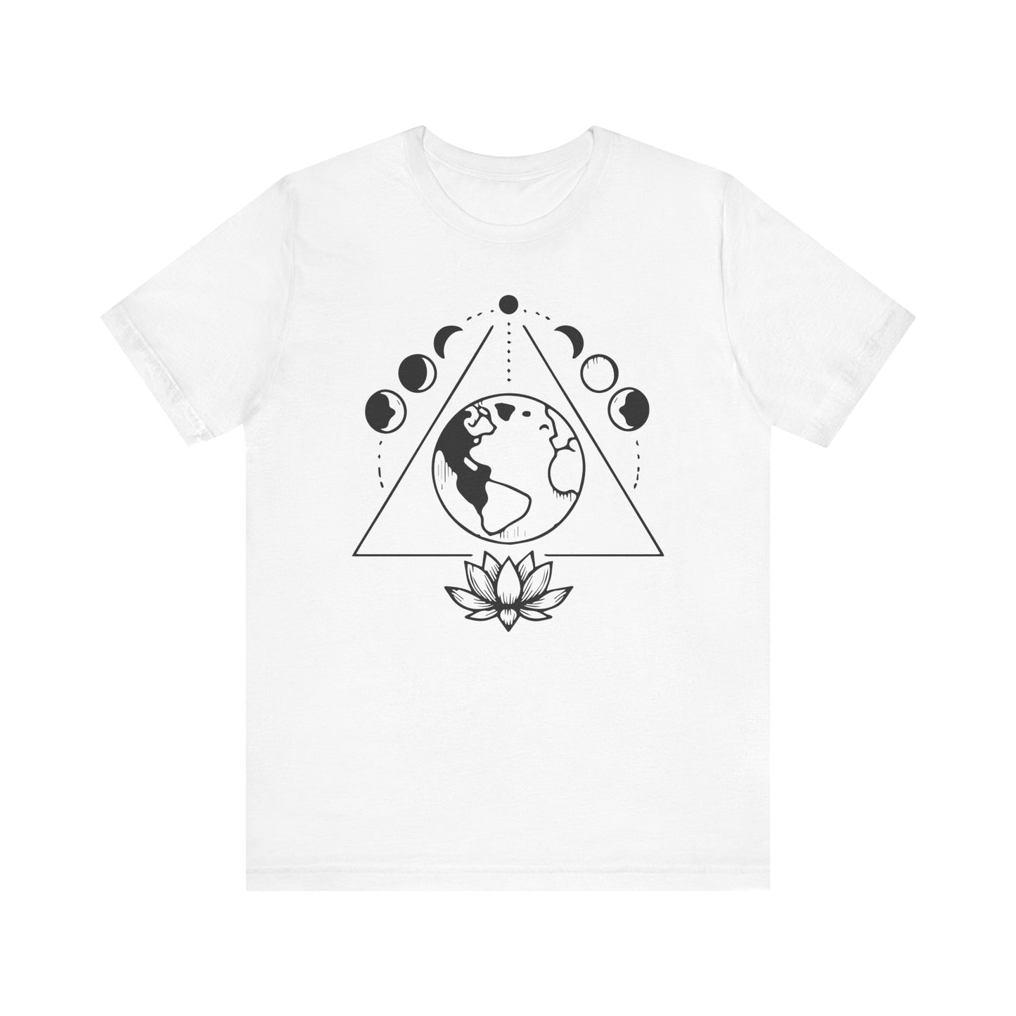 Triangle Moon Phases and Lotus T-Shirt