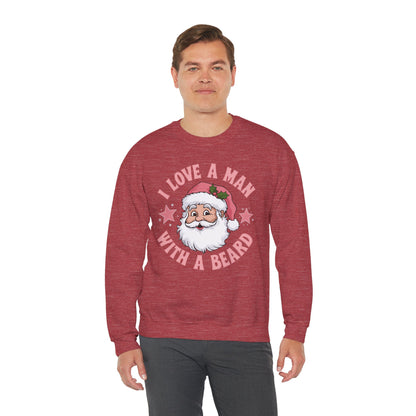 I love a man with a beard Santa - Christmas Sweater Collection ✨🎅🎄 - Crewneck Sweatshirt