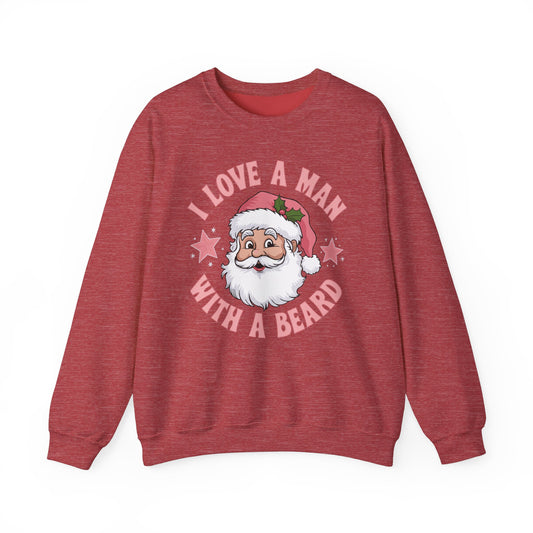 I love a man with a beard Santa - Christmas Sweater Collection ✨🎅🎄 - Crewneck Sweatshirt