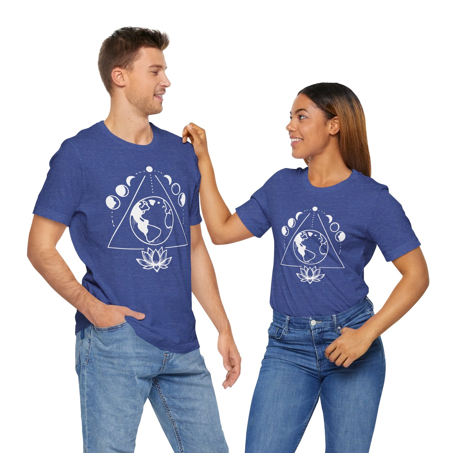 Triangle moon phases & Lotus - T-Shirt