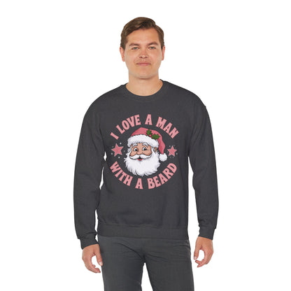 I love a man with a beard Santa - Christmas Sweater Collection ✨🎅🎄 - Crewneck Sweatshirt