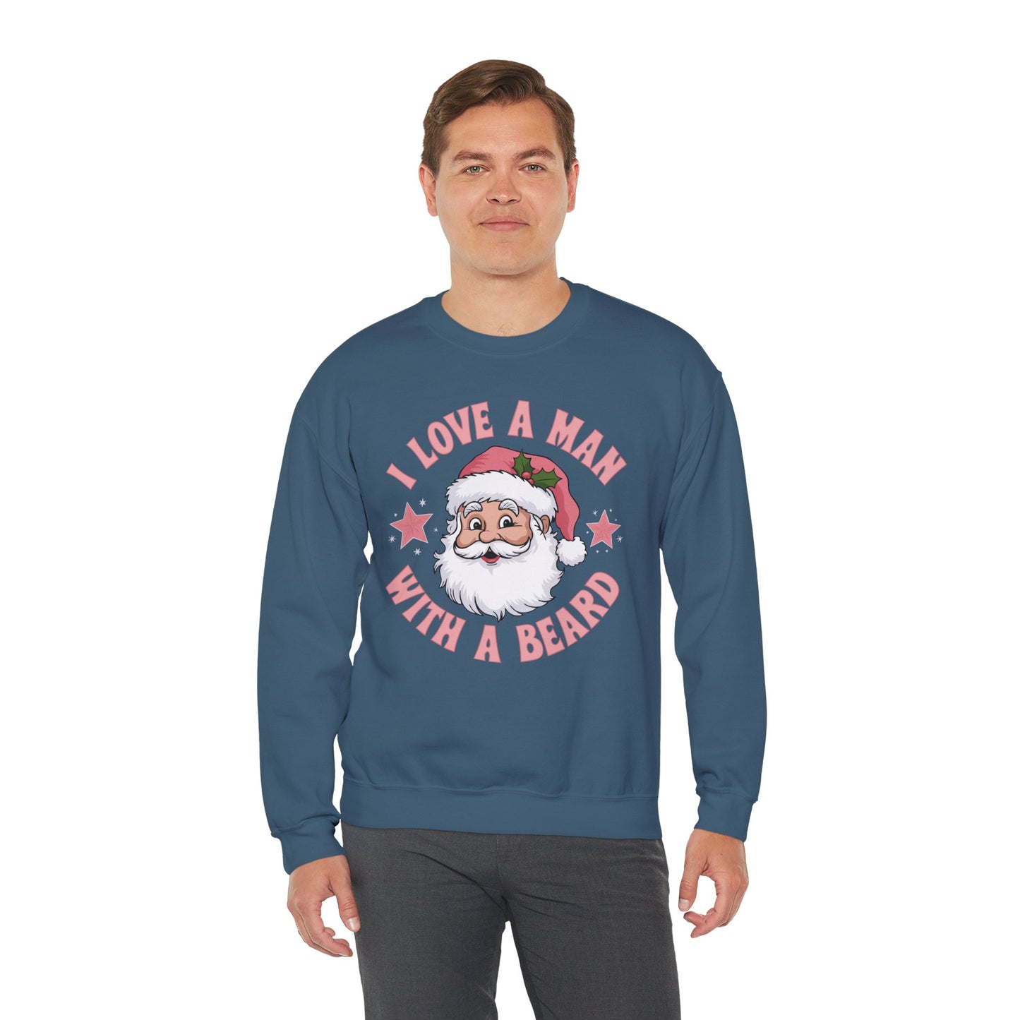 I love a man with a beard Santa - Christmas Sweater Collection ✨🎅🎄 - Crewneck Sweatshirt