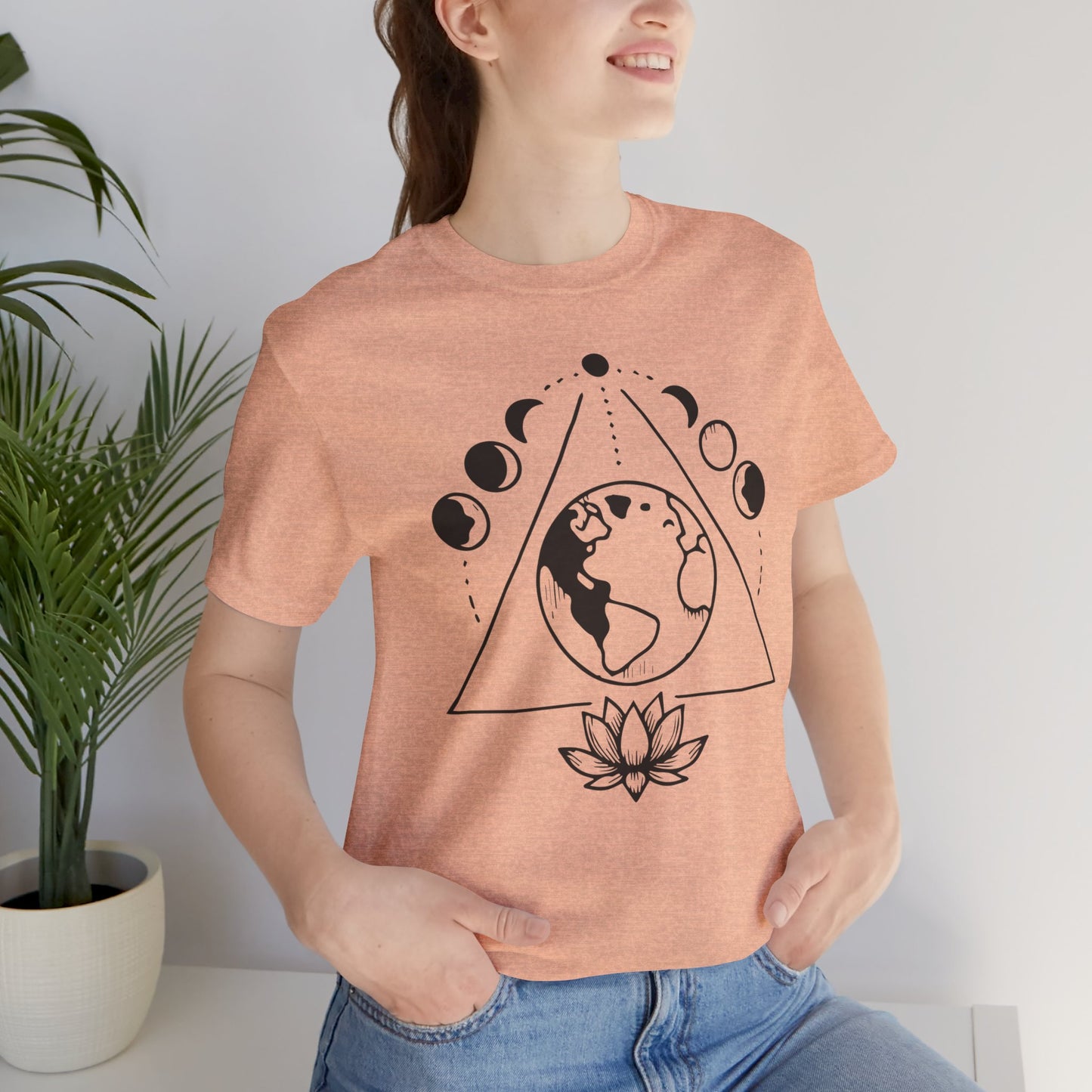 Triangle Moon Phases and Lotus T-Shirt