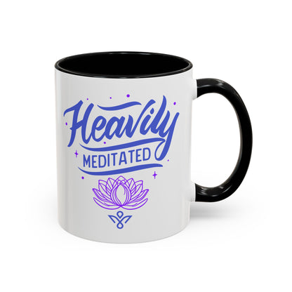 Heavily Meditated Lotus - Accent Coffee Mug (11, 15 oz) - Double sided design - 3 colors 🩷🩵🖤