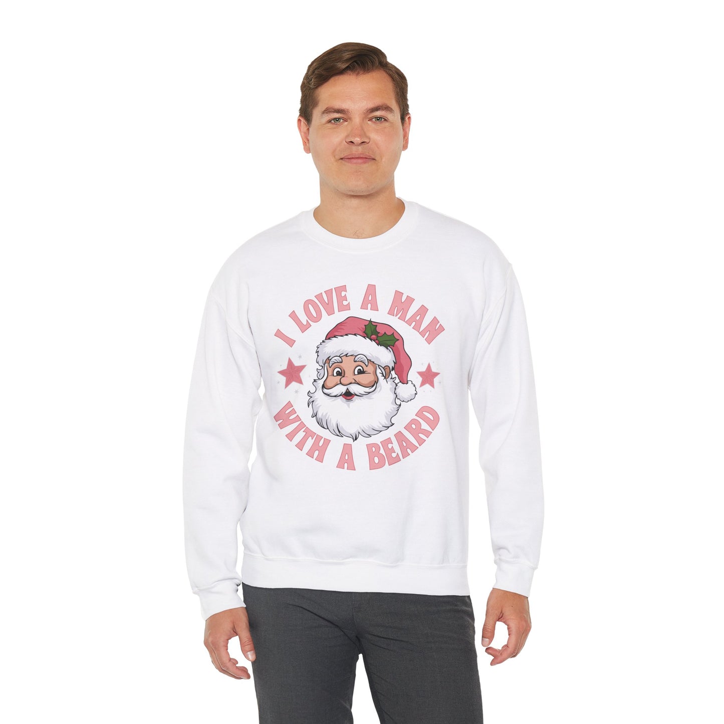 I love a man with a beard Santa - Christmas Sweater Collection ✨🎅🎄 - Crewneck Sweatshirt