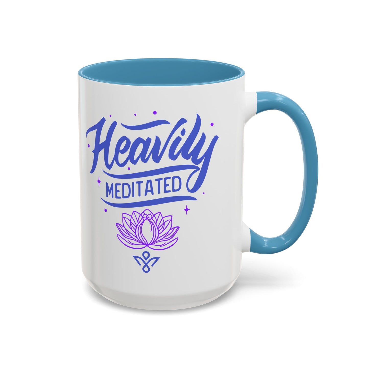 Heavily Meditated Lotus - Accent Coffee Mug (11, 15 oz) - Double sided design - 3 colors 🩷🩵🖤