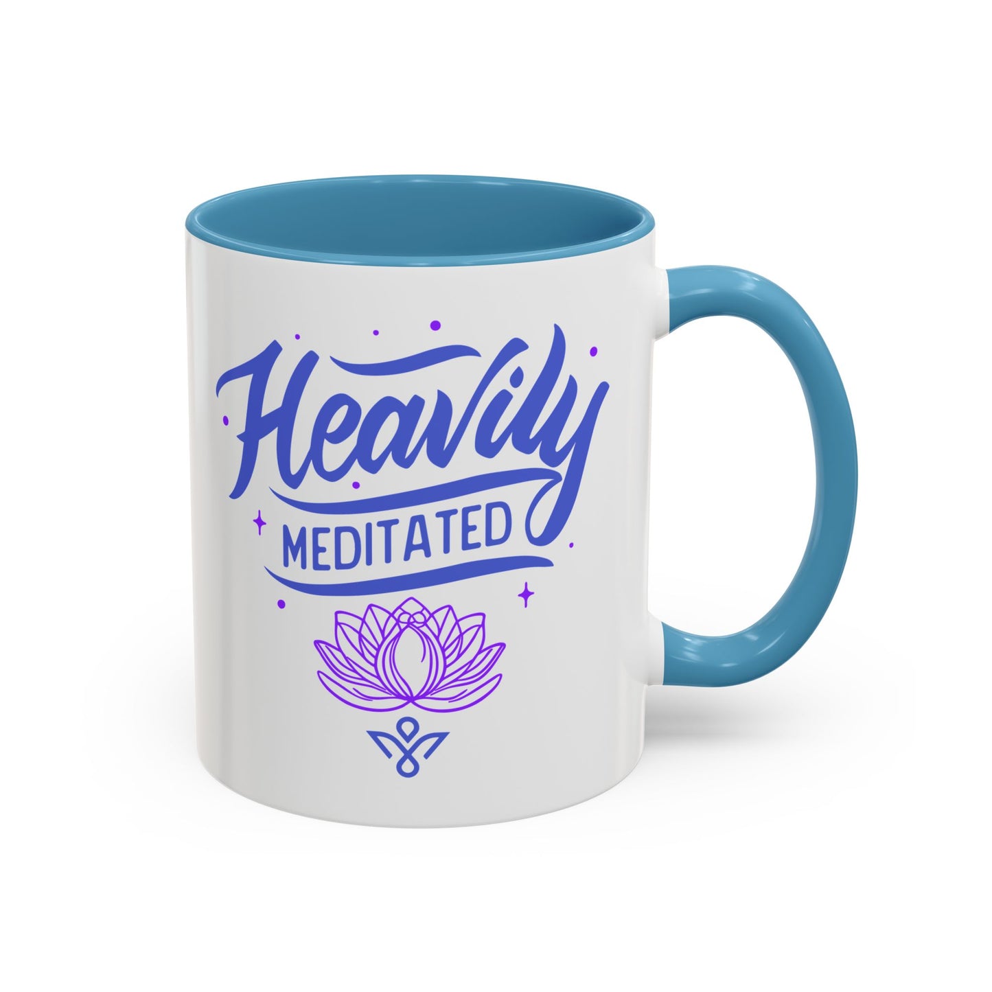 Heavily Meditated Lotus - Accent Coffee Mug (11, 15 oz) - Double sided design - 3 colors 🩷🩵🖤