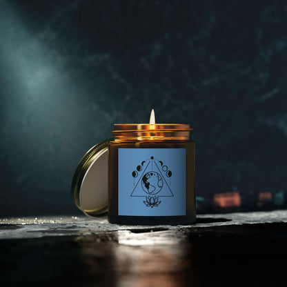 Triangle Moon Phase & Lotus - Scented Candle Coconut Apricot Wax