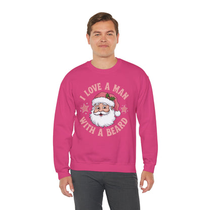 I love a man with a beard Santa - Christmas Sweater Collection ✨🎅🎄 - Crewneck Sweatshirt