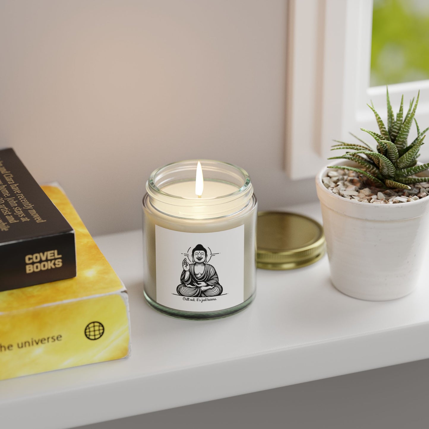 Chill out, it's just karma Buddha - Scented Candle Coconut Apricot Wax