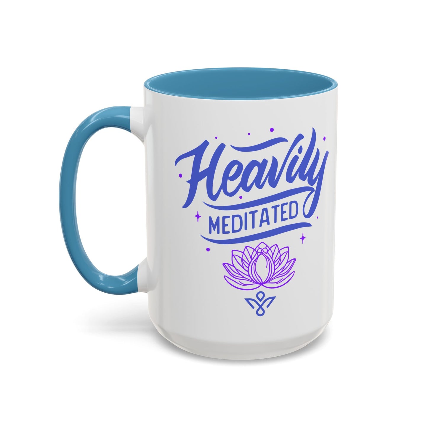 Heavily Meditated Lotus - Accent Coffee Mug (11, 15 oz) - Double sided design - 3 colors 🩷🩵🖤