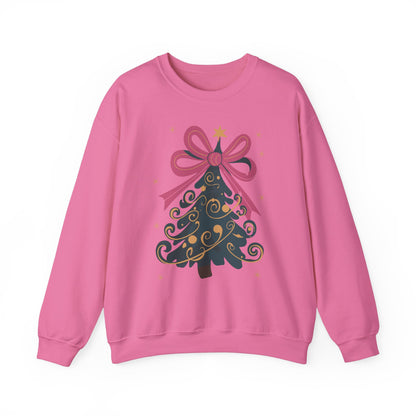 Pink Bow Christmas Tree Christmas Sweater Collection ✨🎅🎄 - Crewneck Sweatshirt