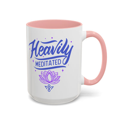 Heavily Meditated Lotus - Accent Coffee Mug (11, 15 oz) - Double sided design - 3 colors 🩷🩵🖤