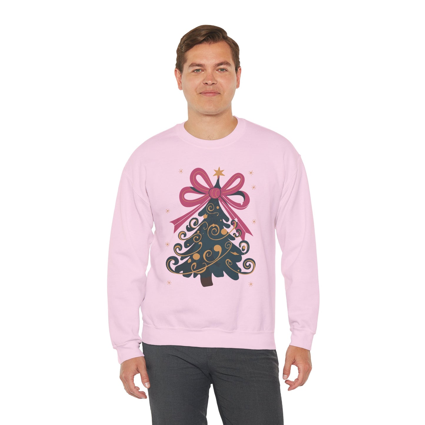 Pink Bow Christmas Tree Christmas Sweater Collection ✨🎅🎄 - Crewneck Sweatshirt