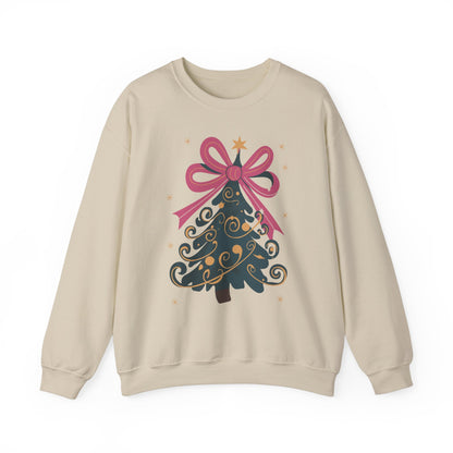 Pink Bow Christmas Tree Christmas Sweater Collection ✨🎅🎄 - Crewneck Sweatshirt