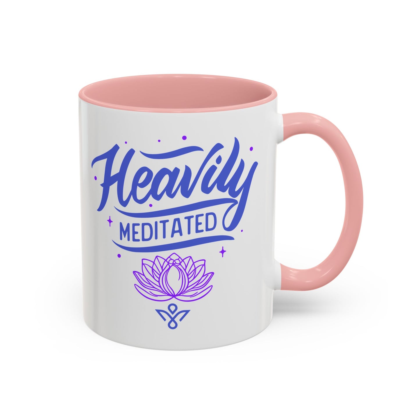 Heavily Meditated Lotus - Accent Coffee Mug (11, 15 oz) - Double sided design - 3 colors 🩷🩵🖤