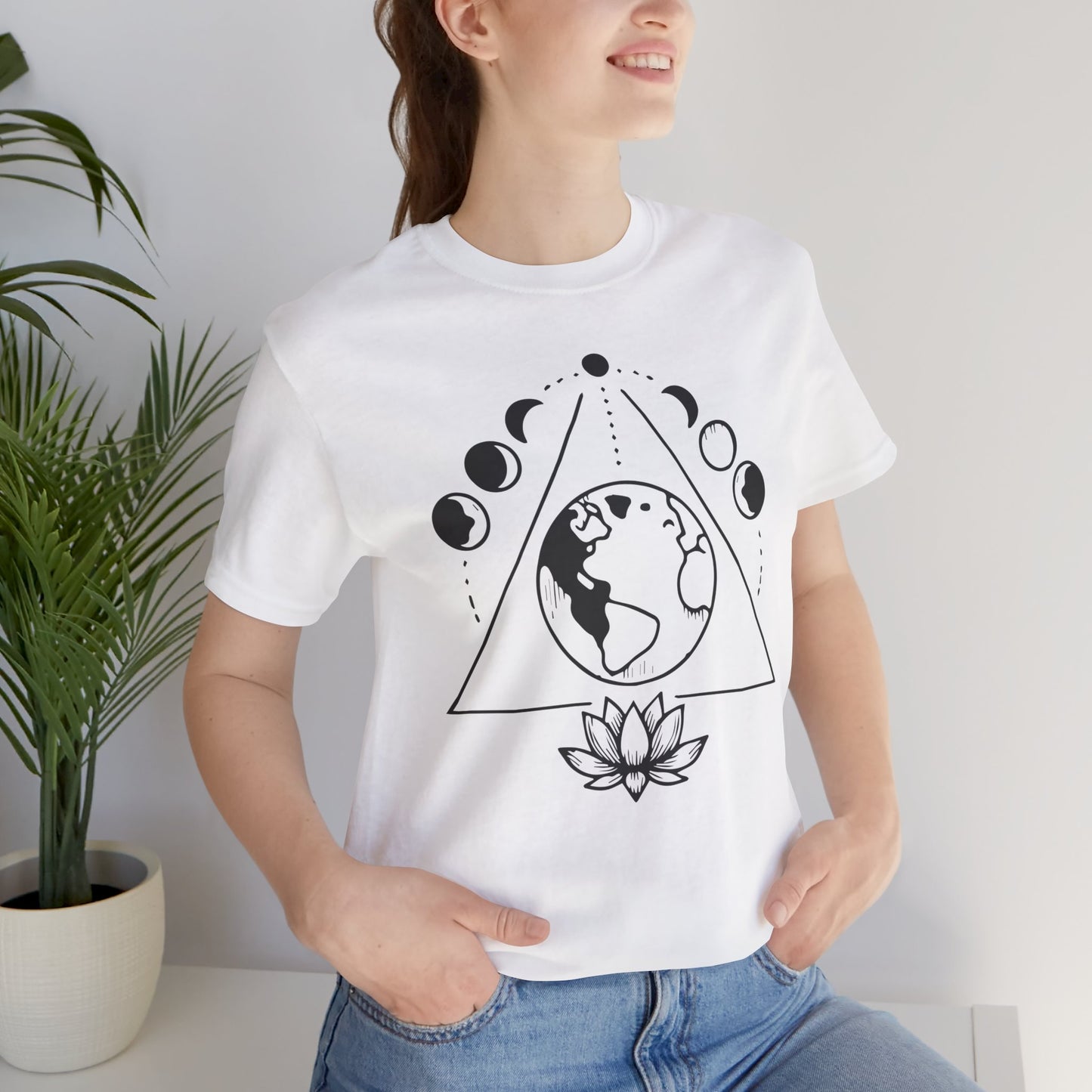 Triangle Moon Phases and Lotus T-Shirt