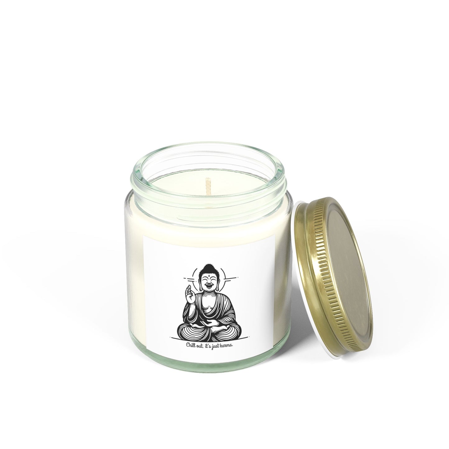 Chill out, it's just karma Buddha - Scented Candle Coconut Apricot Wax